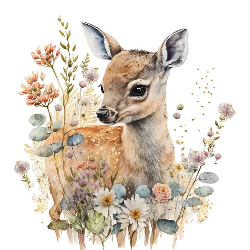 Autocollant mural de cerf mignon pour la décoration de la maison, fond de chambre d'enfant, papier p
