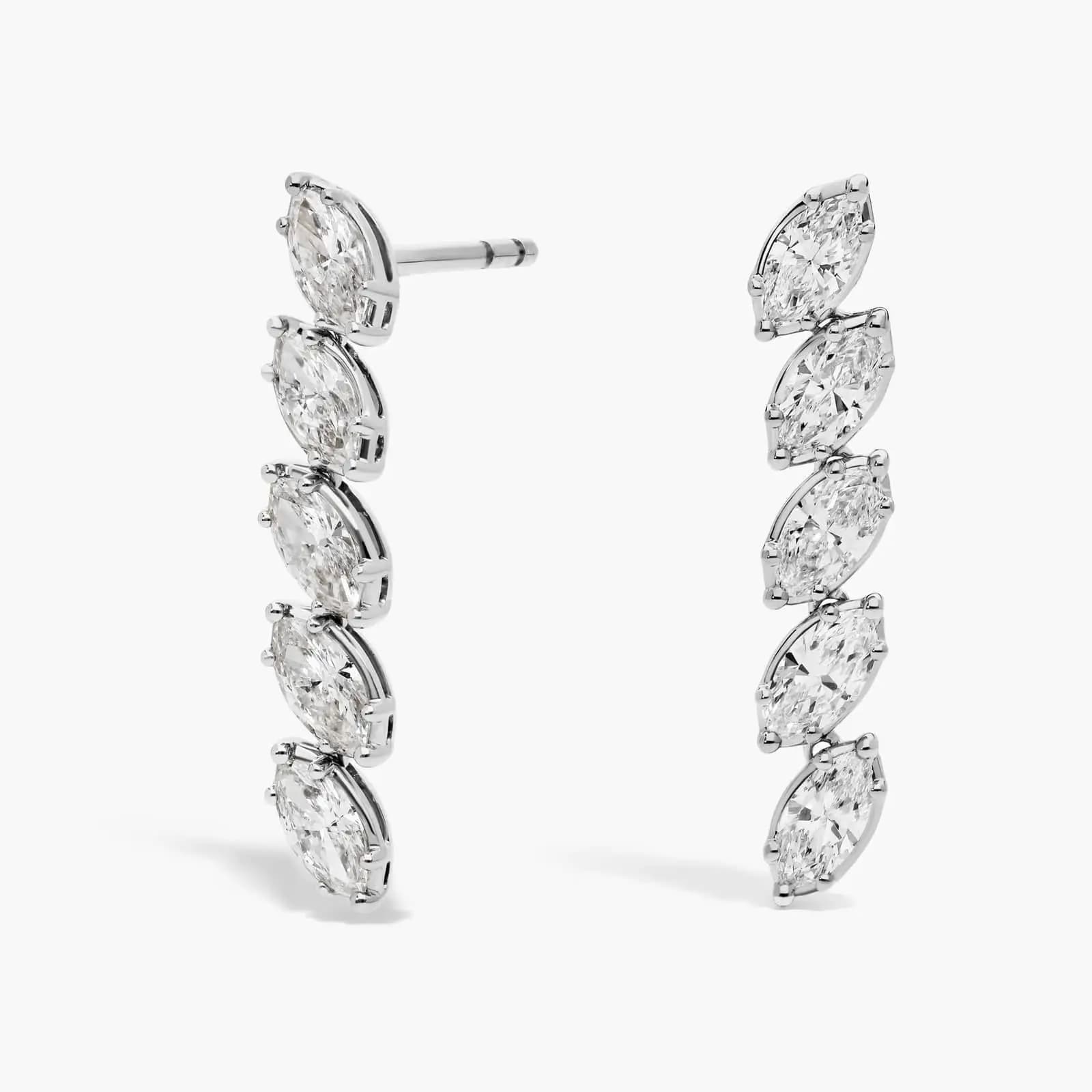 WUIHA – boucles d'oreilles Vintage en argent Sterling 925, coupe Marquise, couleur D, diamants Moiss