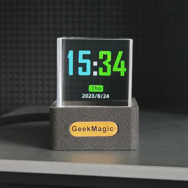 Mini affichage créatif en cristal GeekMagic, pour décoration de jeu de bureau, Station météo, jeu Gi