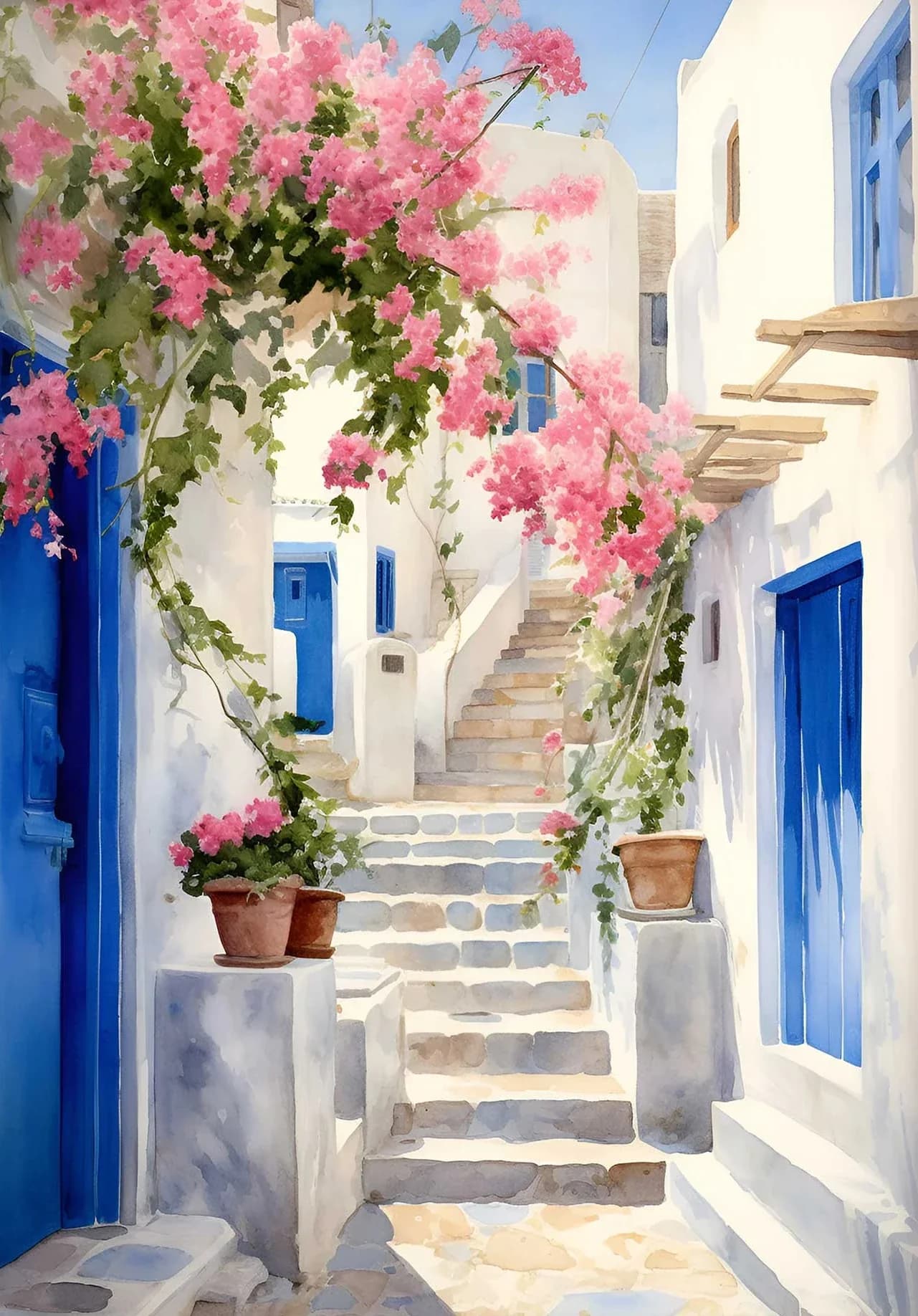 Affiche de paysage de Santorin, citron italien, olive, rétro, grèce méditerranéenne, peinture sur to