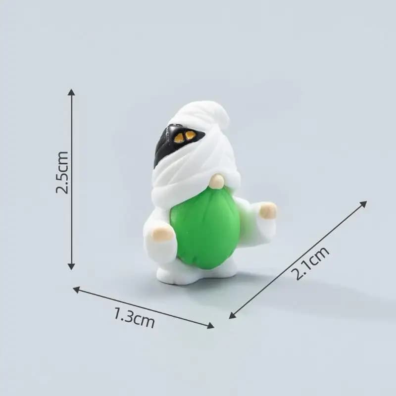 Mini figurines de gnomes d'Halloween en résine avec des designs adorables, parfaites pour la décorat