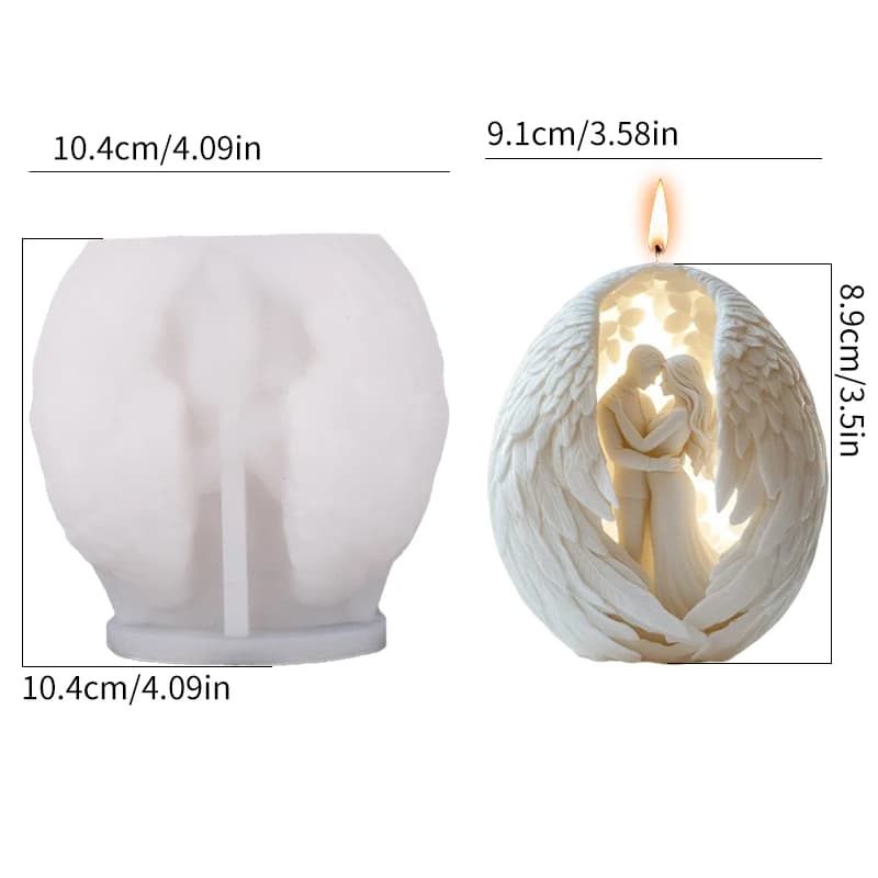Moule de bougie d'ange de couple romantique pour la saint-valentin, couple d'ange 3D, outils artisan
