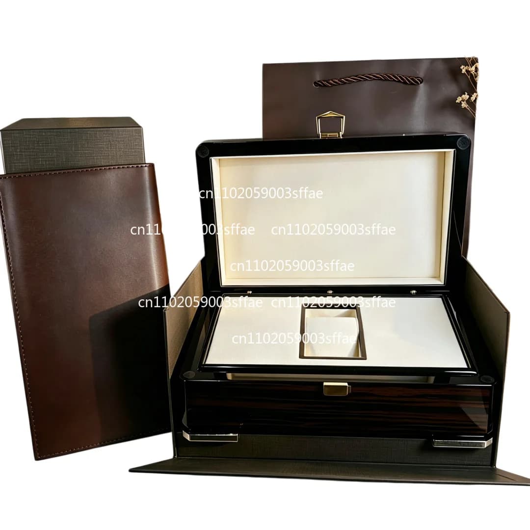 Boîte à montres en bois massif haut de gamme marron, sac cadeau, procédé de peinture au four, emball