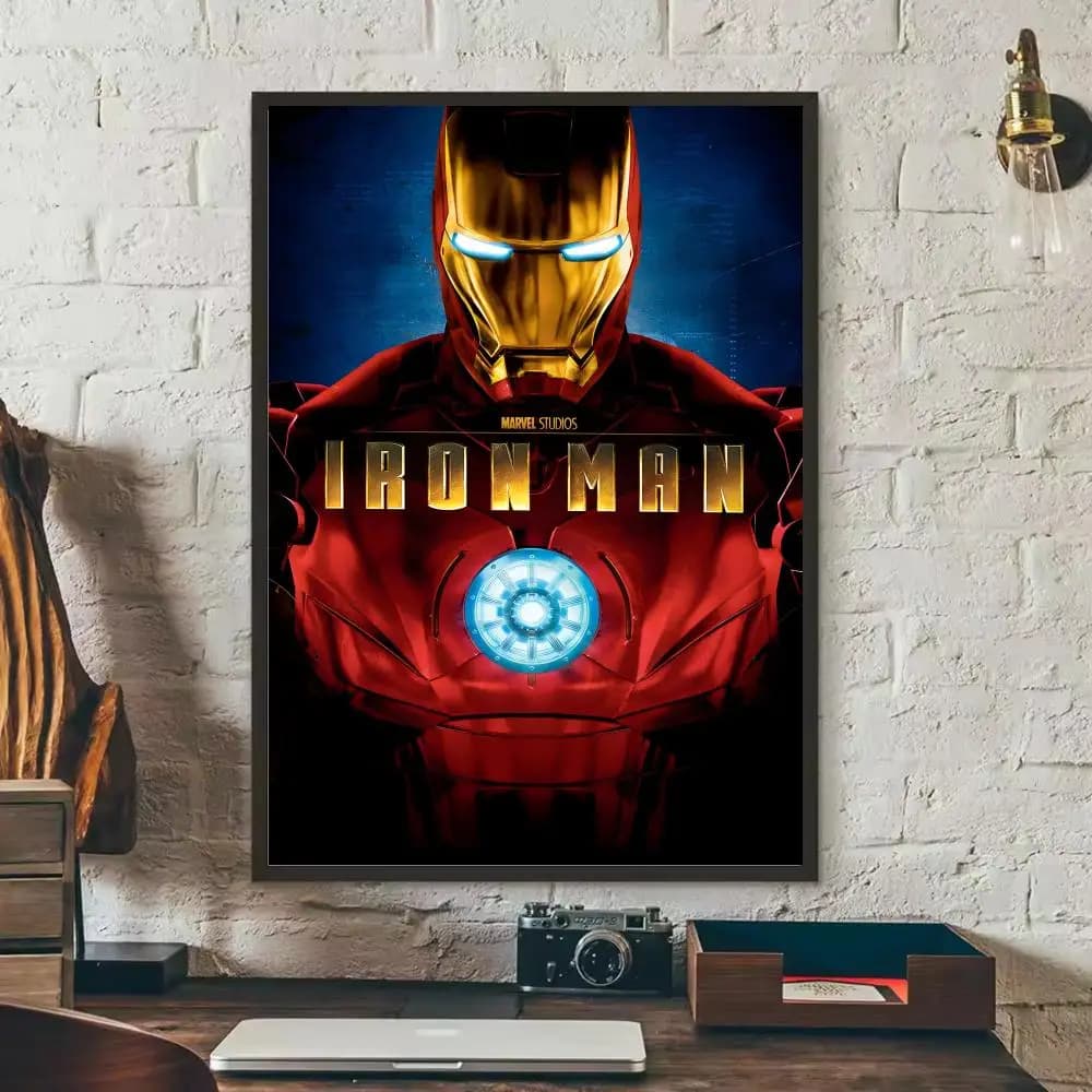Affiche de film Iron Man sans cadre, autocollant mural amovible, auto-adhésif, décoration murale pou