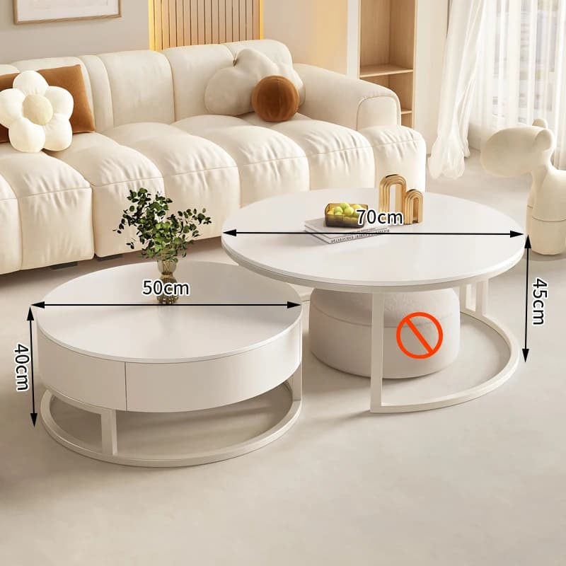 Table Basse Design de beauté, peu encombrante, ronde, tendance, esthétique, nordique, classique, Bas