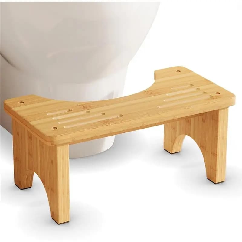 BSEVB-Bamboo Tabouret de toilette pour adultes, tabouret antidérapant pour position accroupie, tabou