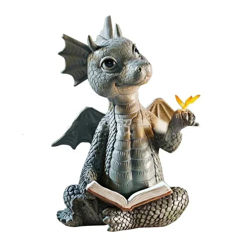Sculpture géante de dragon en résine 2026, statue créative de dragon fantastique gothique pour la dé