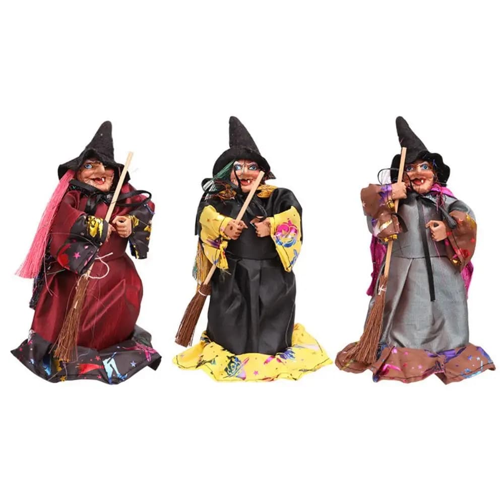 Ornements de sorcière créatifs pour Halloween, bricolage, balai de sorcière fait à la main, Figurine