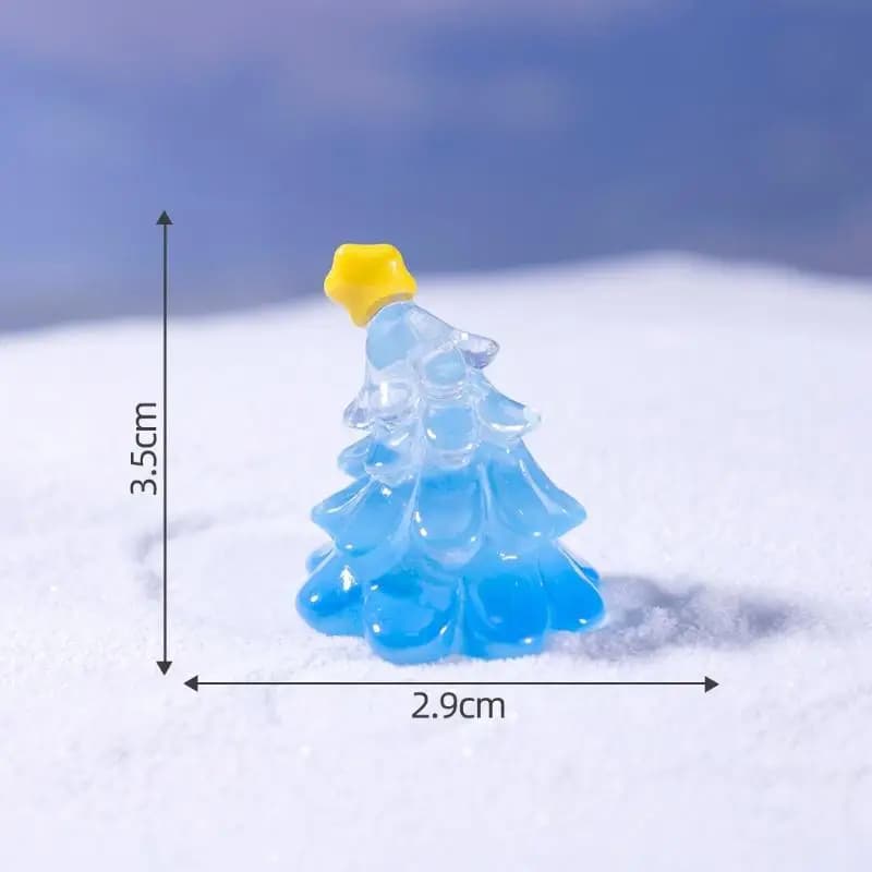 Mini figurines de bonhomme de neige et d'arbre de noël, 1 pièce, translucides brillantes, design mig