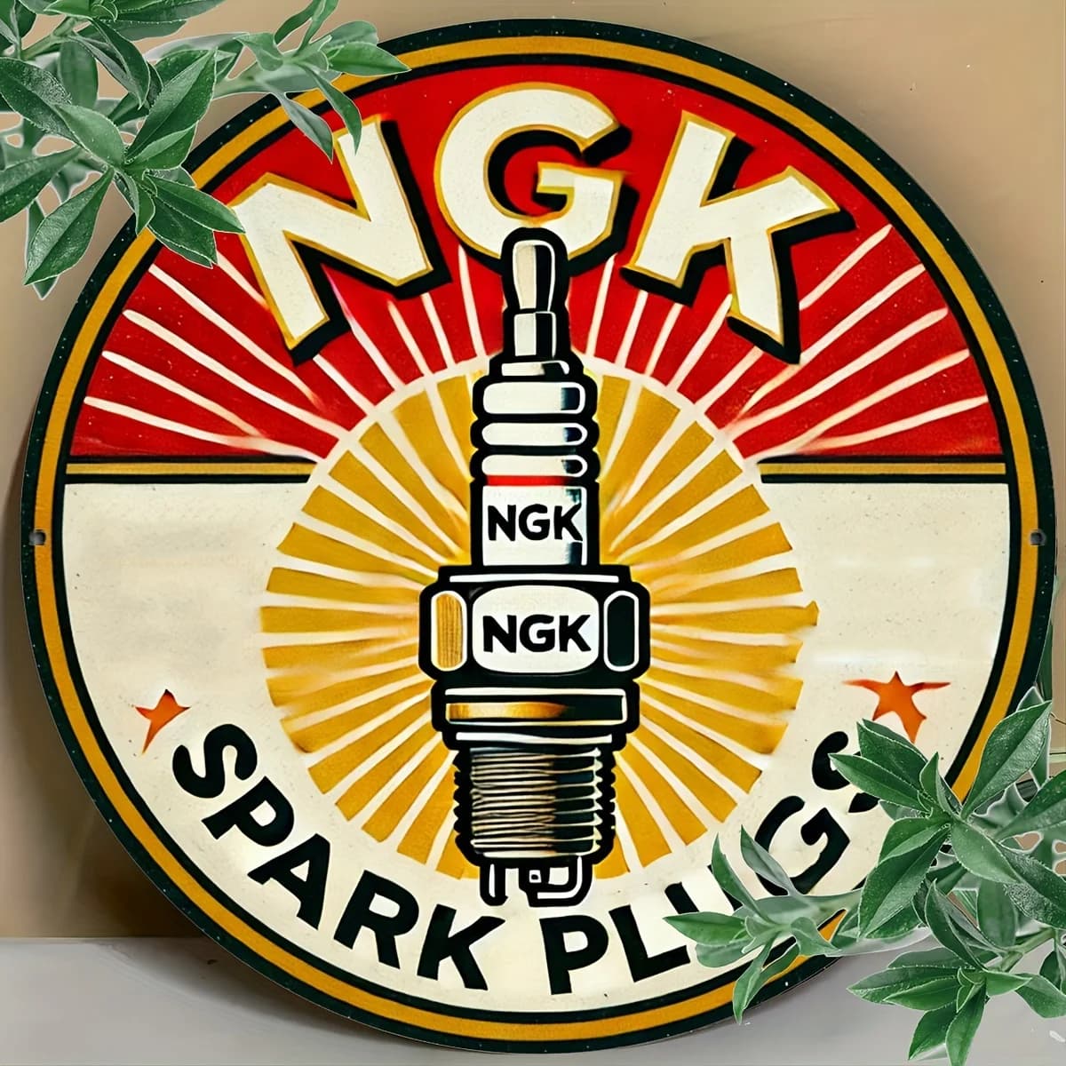 [Signe NGK unique] Bougies d'allumage NGK 1 pièce, panneau métallique en aluminium 8x8 pouces (20x20