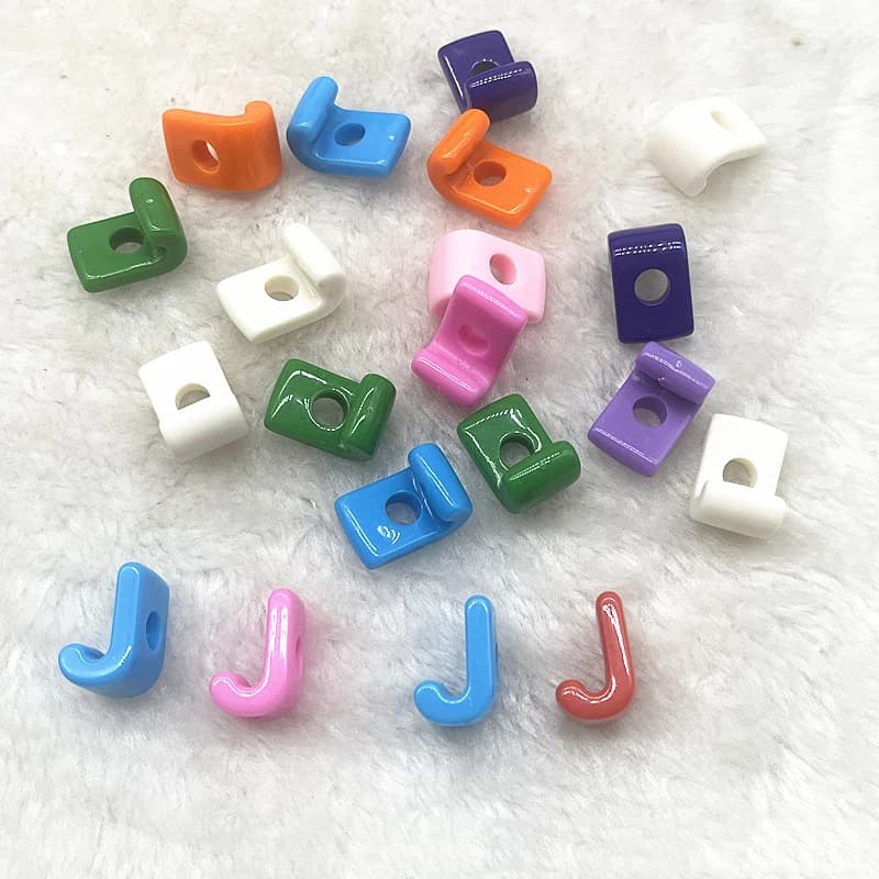Perle de lettres en acrylique à grand trou, 10 pièces, couleur aléatoire, Alphabet, perles d'espacem