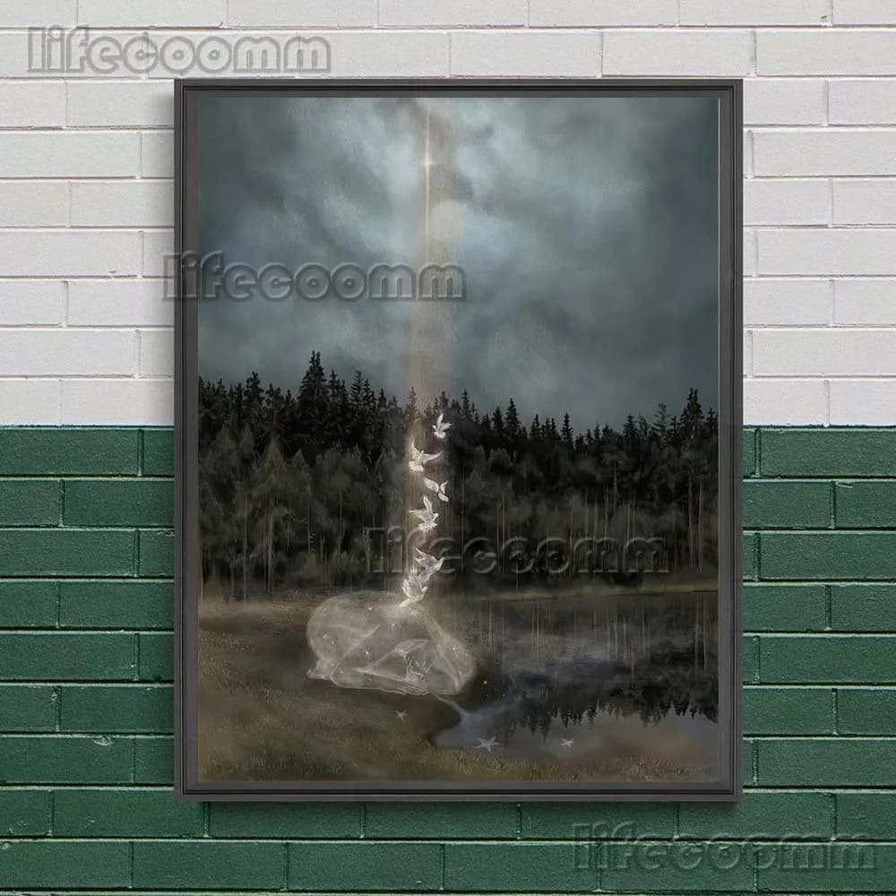 Toile d'Art Mural Abstrait, Déesse Panoramique de la Forêt, Peinture Vintage, Affiche et Impression,