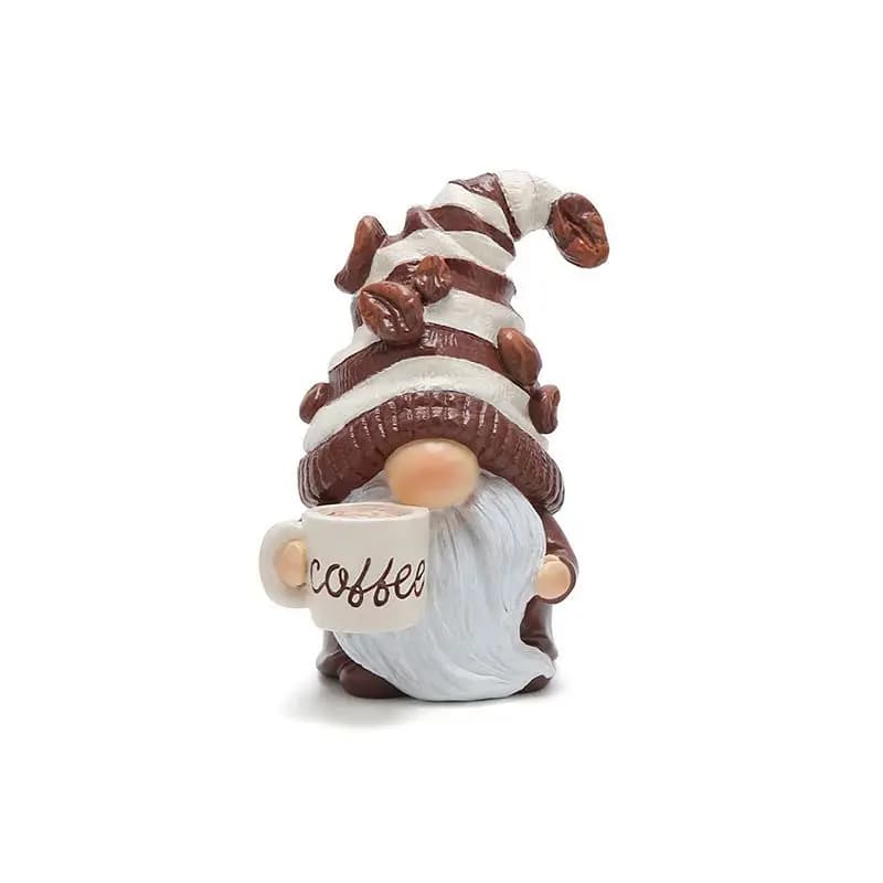 Rudolf – poupée Gnome sans visage, ornements de café, artisanat en résine, Posture debout, accessoir