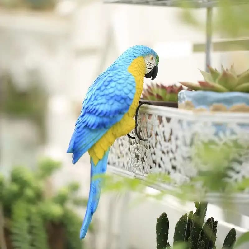 Décoration de perroquet en résine de Style pastoral, décoration de jardin, Sculpture d'oiseaux tropi