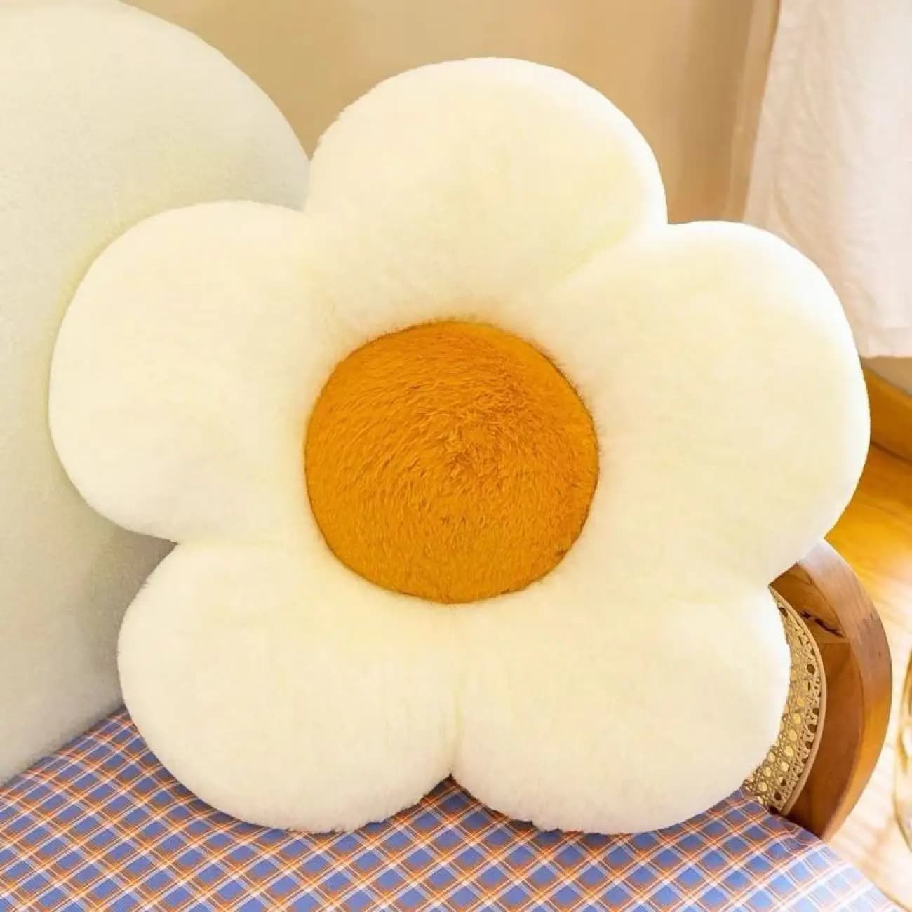Coussin en peluche fleur mignonne 43CM, tournesol super doux, coussin de chaise, oreiller de canapé,