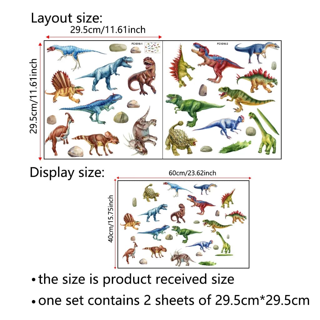 Autocollants muraux dinosaures de dessin animé, papier peint auto-adhésif pour décoration de fond de