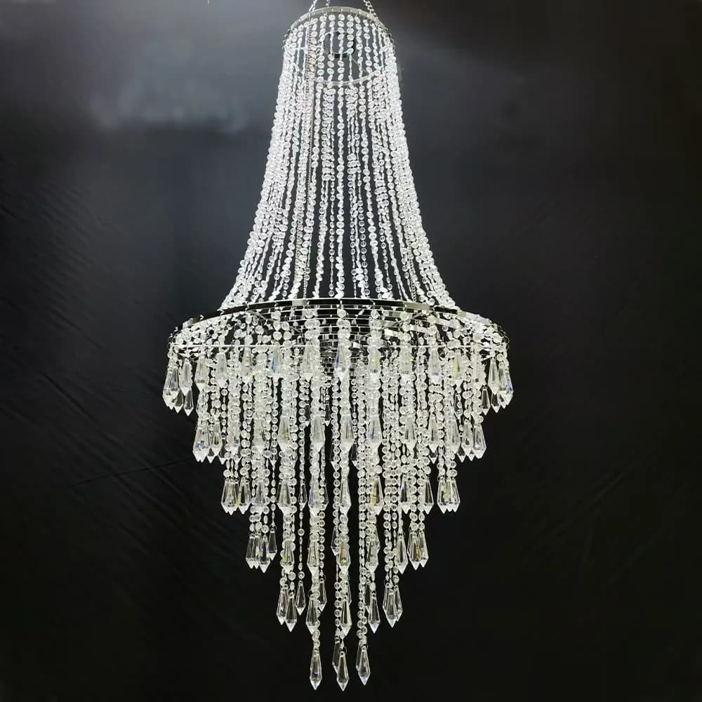 Décorations de plafond de mariage en acrylique transparent, lustre suspendu sans ampoule pour événem