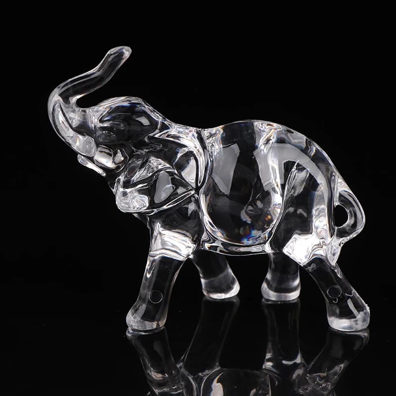 Statuette d'éléphant en cristal mignonne, mini statue d'animal, ornements d'éléphant bébé, artisanat