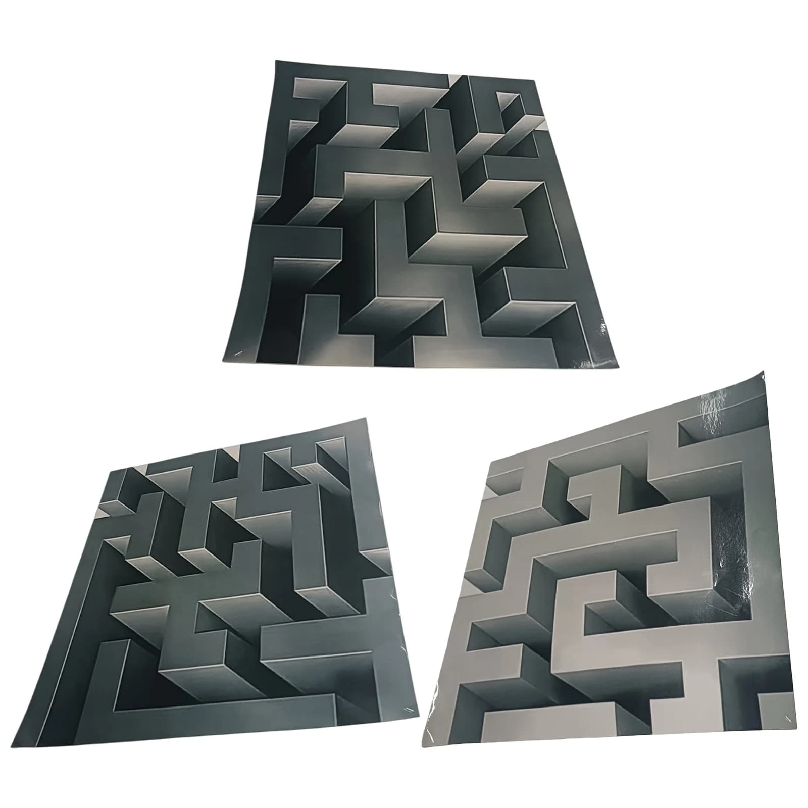 Autocollants Muraux Illusion Optique : Labyrinthe 3D Cube Impossible qui Redéfinit la Réalité – Déco