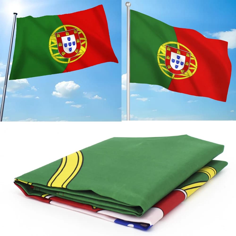 Drapeaux des Équipes Nationales de Football du Portugal et de la Colombie 150x90cm 3x5ft Bannière en