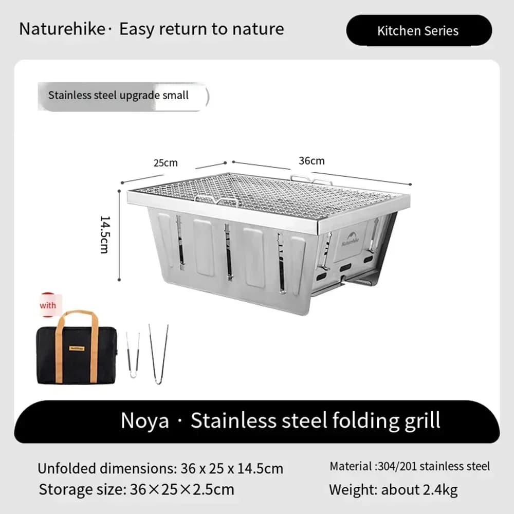 Ensemble de grillades en acier inoxydable, sac de rangement pliable avec clip pour boire, adapté au