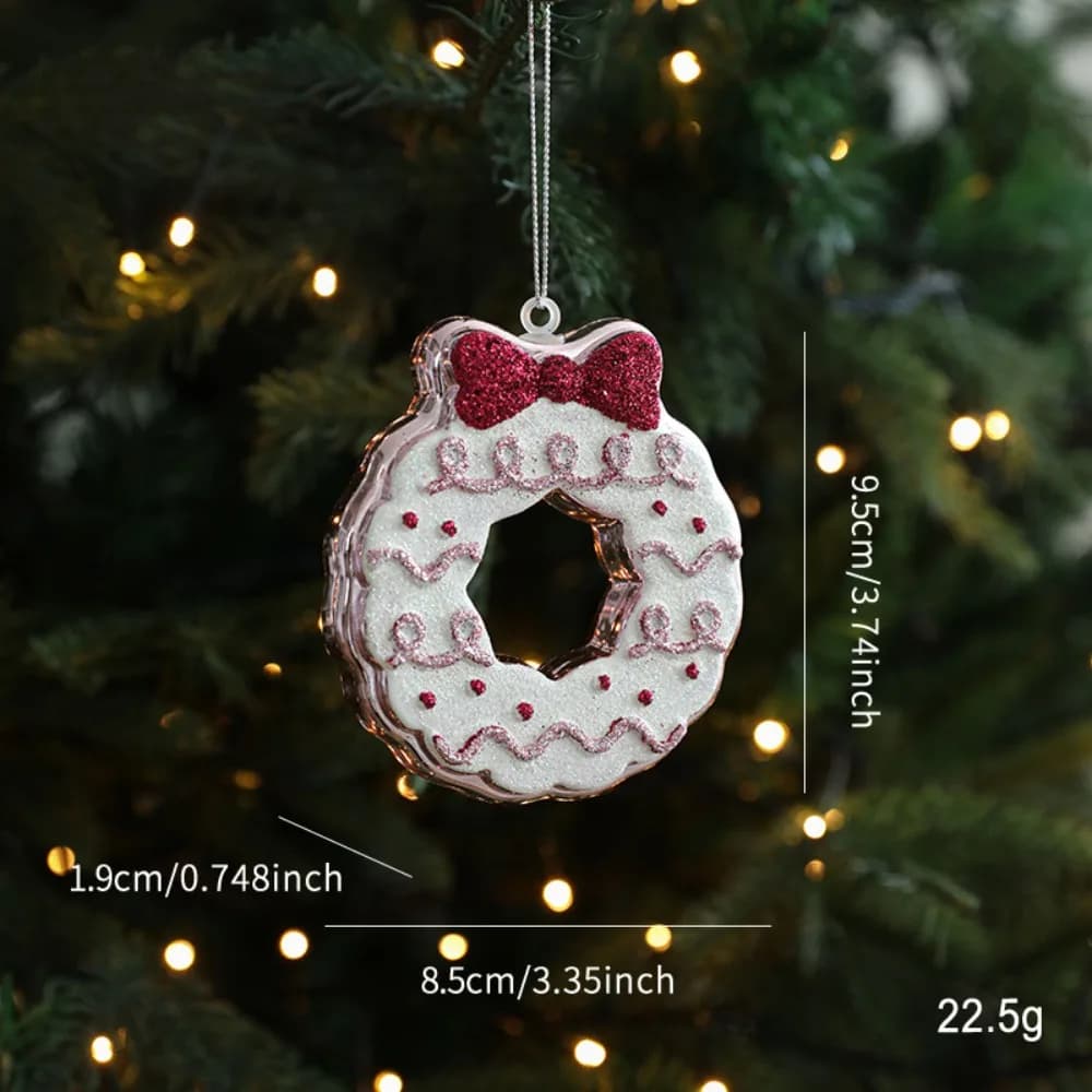 Pendentif crème glacée en plastique de haute qualité, décoration colorée pour arbre de noël, bonhomm
