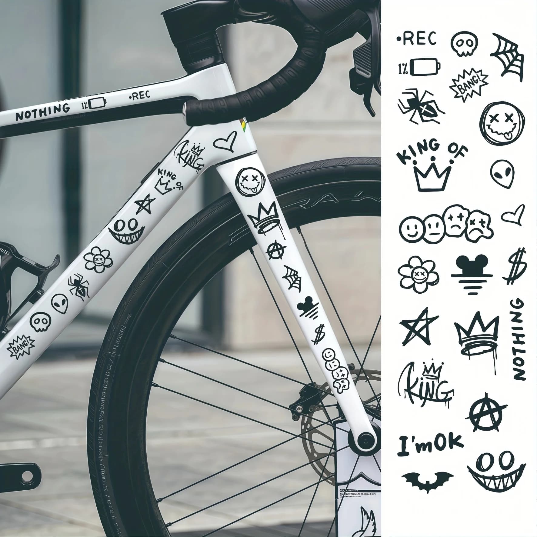 Ensemble d'autocollants pour cadre de vélo de 22 pièces |   Convient aux vélos de montagne et de rou