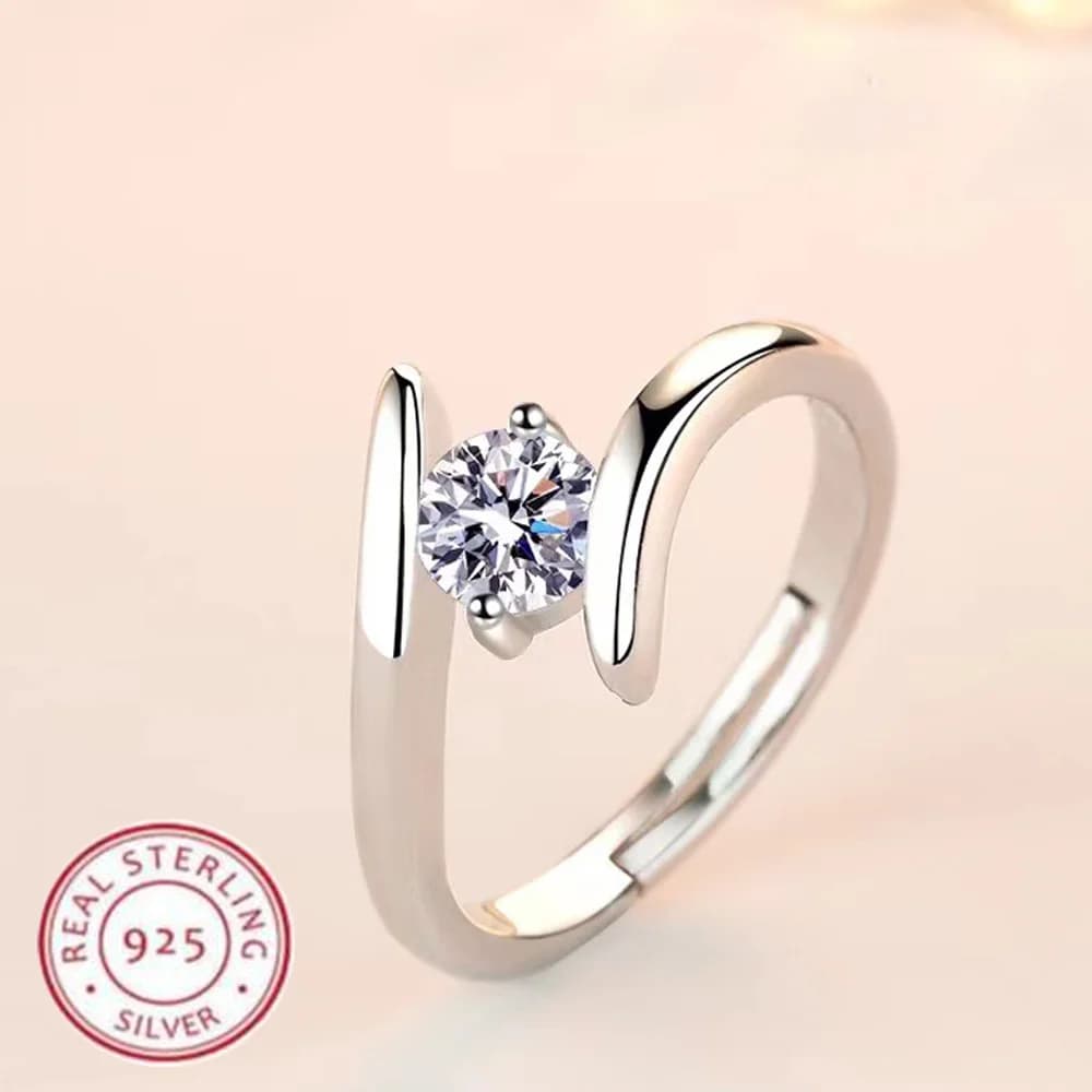 Bague en argent Sterling 925 pour femmes, Zircon Simple et généreux, luxe de haute qualité, accessoi