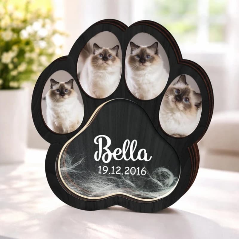 Cadre photo personnalisé pour animaux de compagnie avec empreinte de poils, cadre personnalisé pour 