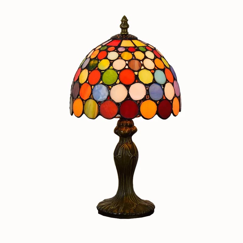 Lampe de table de style bohème pour chambre à coucher, lampe Tiffany en verre teinté de 8 pouces, la