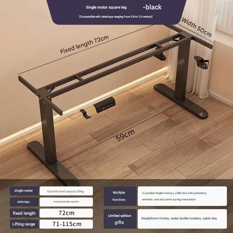 Pieds de bureau de jeu réglables en hauteur avec fonction de rappel de position sédentaire, pieds de