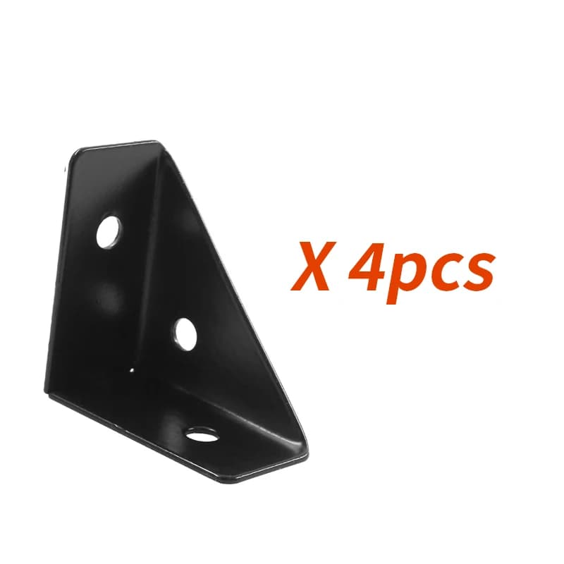 Supports triangulaires à angle fixe en noir, 4/8/16 pièces, accessoires de renforcement à angle droi