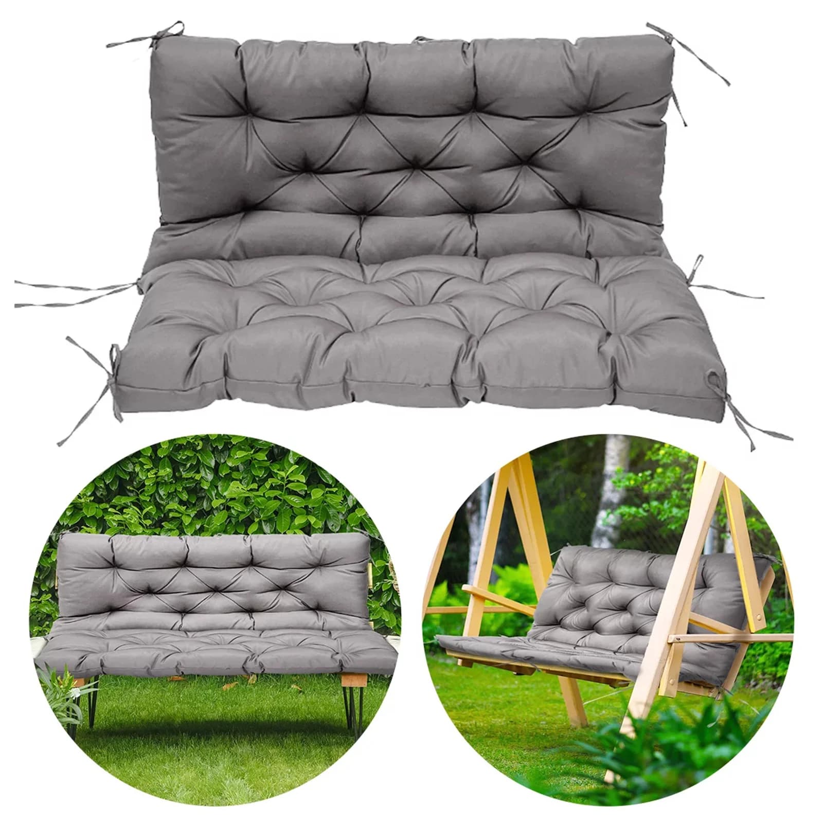Coussins de banc d'extérieur, siège pivotant de jardin avec dossier, coussin de remplacement pour ca
