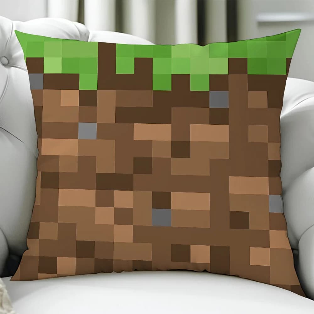 Housse de coussin Game M-Minecraft-ES, cadeaux d'anniversaire, housse de coussin imprimée double fac