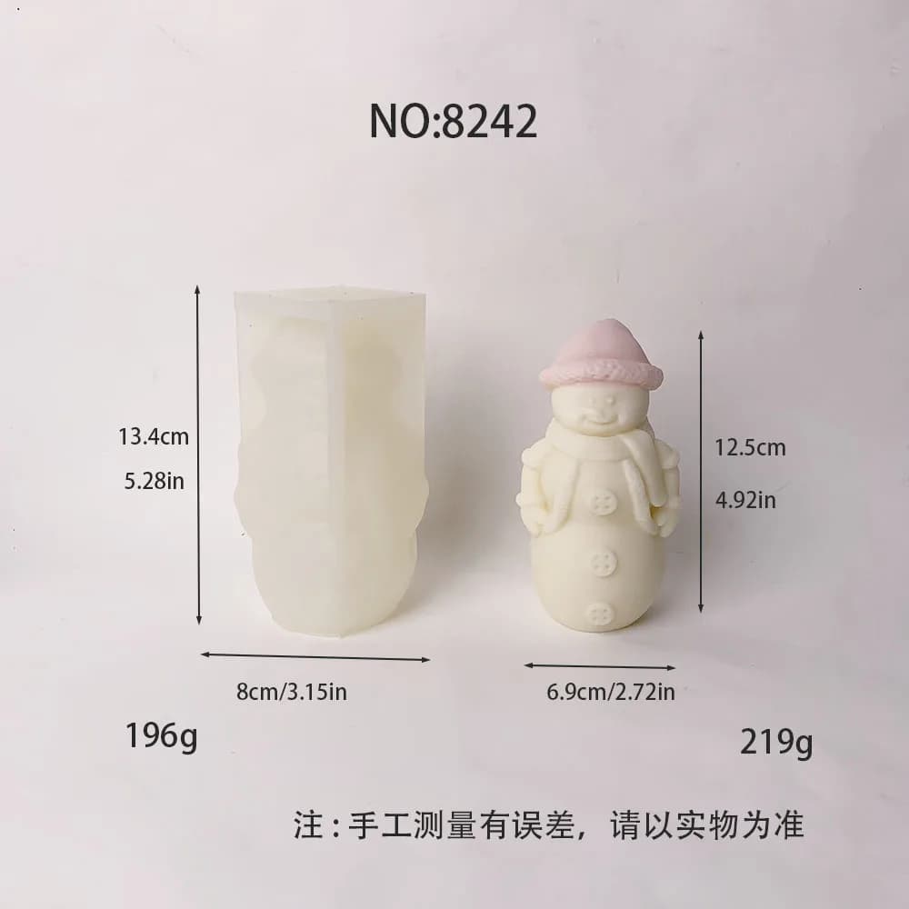 Moule de bougie de noël en Silicone, bricolage, bonhomme de neige de noël, moule d'ornement en plâtr