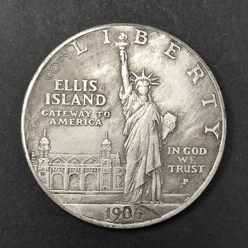 1906 Statue de la Liberté 1 $ réplique pièce commémorative à collectionner, médaille de décoration d