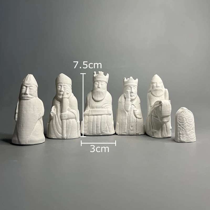 6 pièces de figurines d'échecs artistiques en plâtre, répliques Lewis, sculptures décoratives esthét