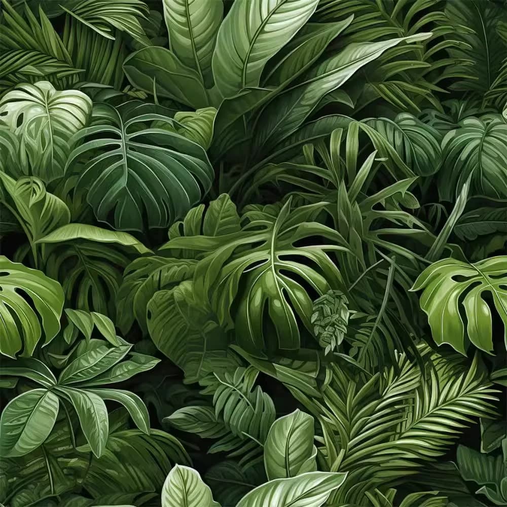 Fond d'écran 3D personnalisé pour la décoration murale, fond de plantes tropicales, peinture murale 