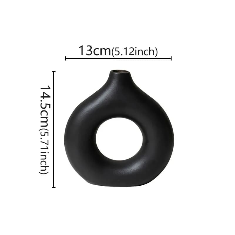 Vase plat minimaliste Simple en forme de beignet, Pot de fleur Simple, décoration de mariage à domic