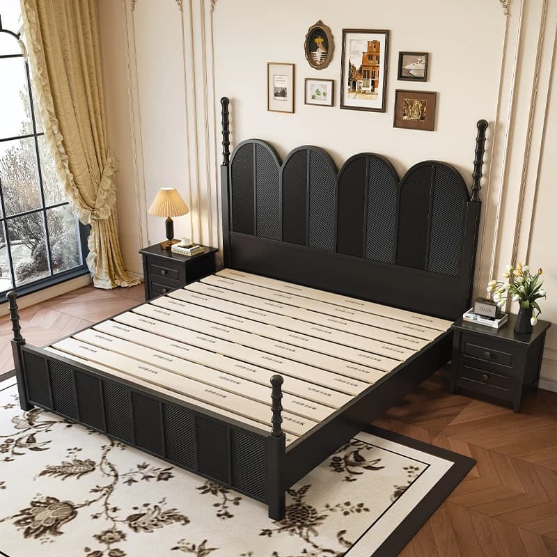 Cadres de lit Double de luxe minimalistes, têtes de lit esthétiques, meubles de salon multifonctionn