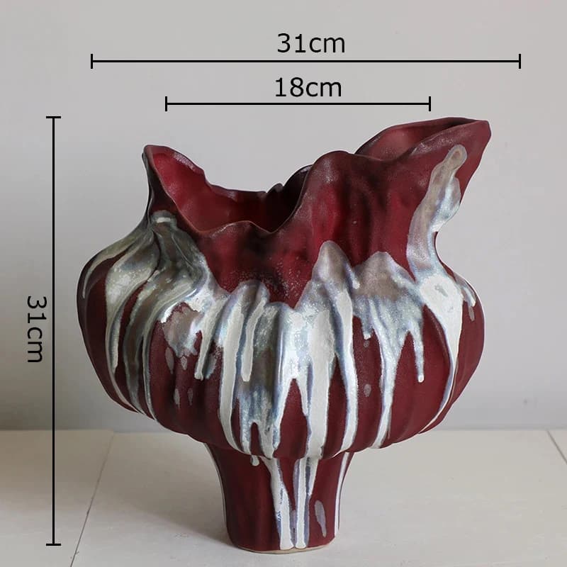 Vase en porcelaine peinte de Style Wabi Sabi, Pots de plantes, décoration de Table, Arrangement de f