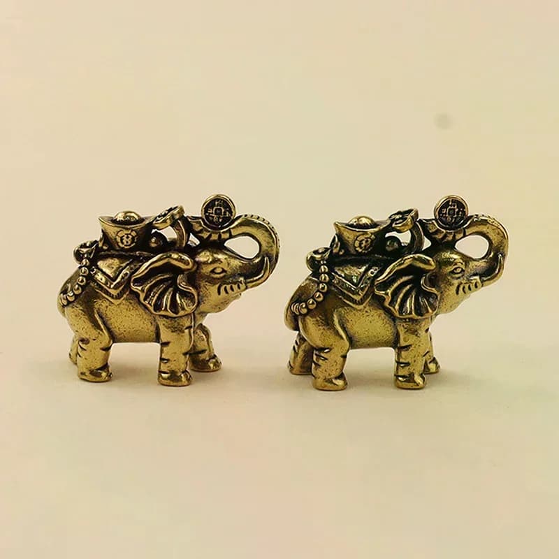 Figurines d'éléphant en laiton, figurines d'éléphant porte-bonheur, décoration de salon, figurines d