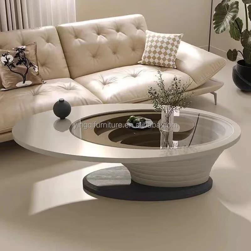 Tables basses créatives nordiques pour meubles de salon avec miroir supérieur en verre sur la Table 