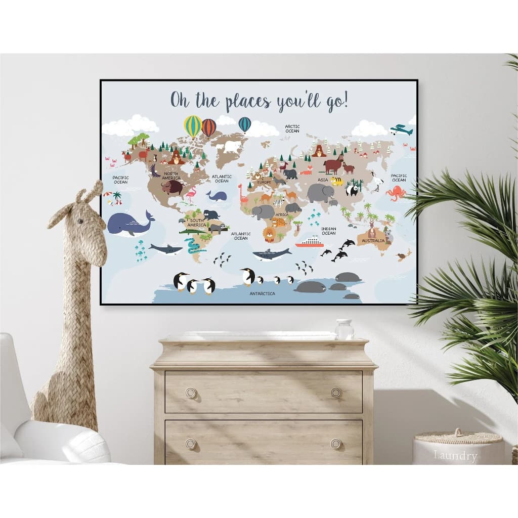 Affiches murales en toile sur le thème du monde animal et des dinosaures pour la décoration de chamb