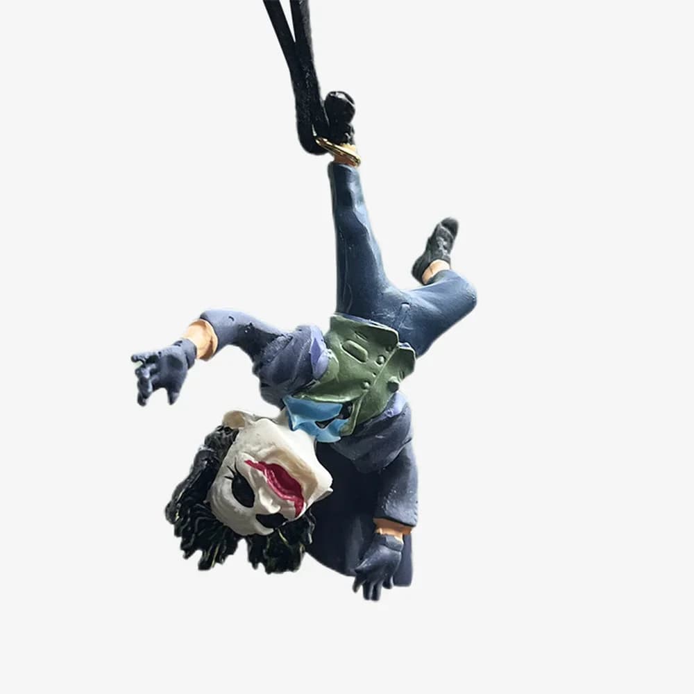 Joker – pendentif de voiture en résine, rétroviseur de voiture créatif en cuir de vache, pendentif d