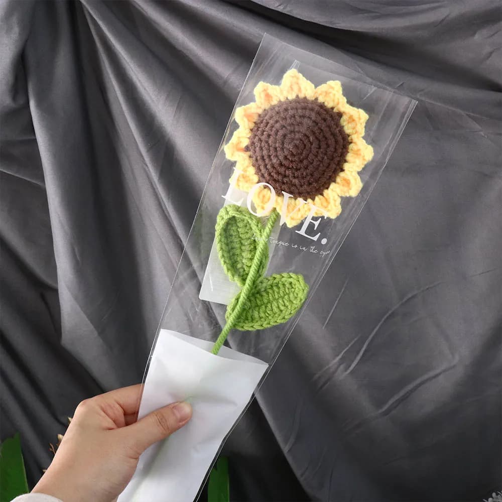 Décoration artistique pour fête, cadeau de Saint-Valentin DIY, produit fini, fleurs tricotées, fauss