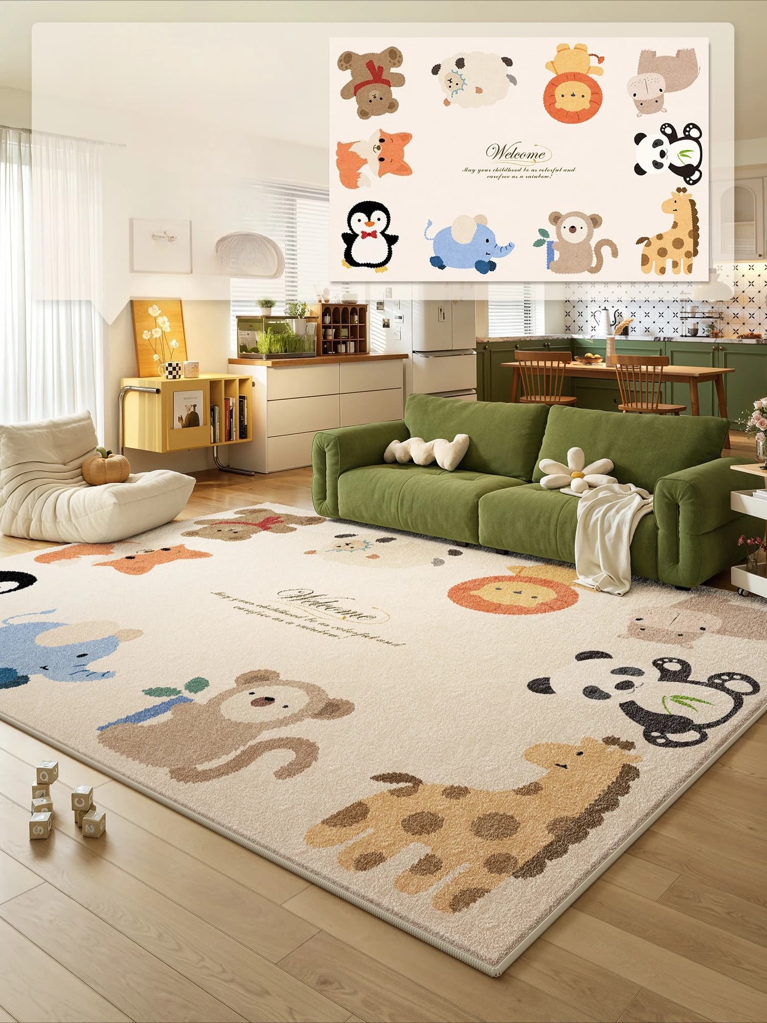 Tapis de décoration de chambre à coucher de Style dessin animé, en peluche épaisse, pour salon, gran