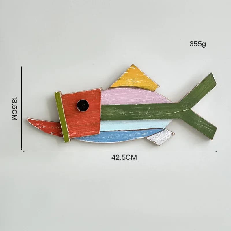 Ornements muraux suspendus en bois de poisson coloré de Style méditerranéen, thème Vintage de plage 