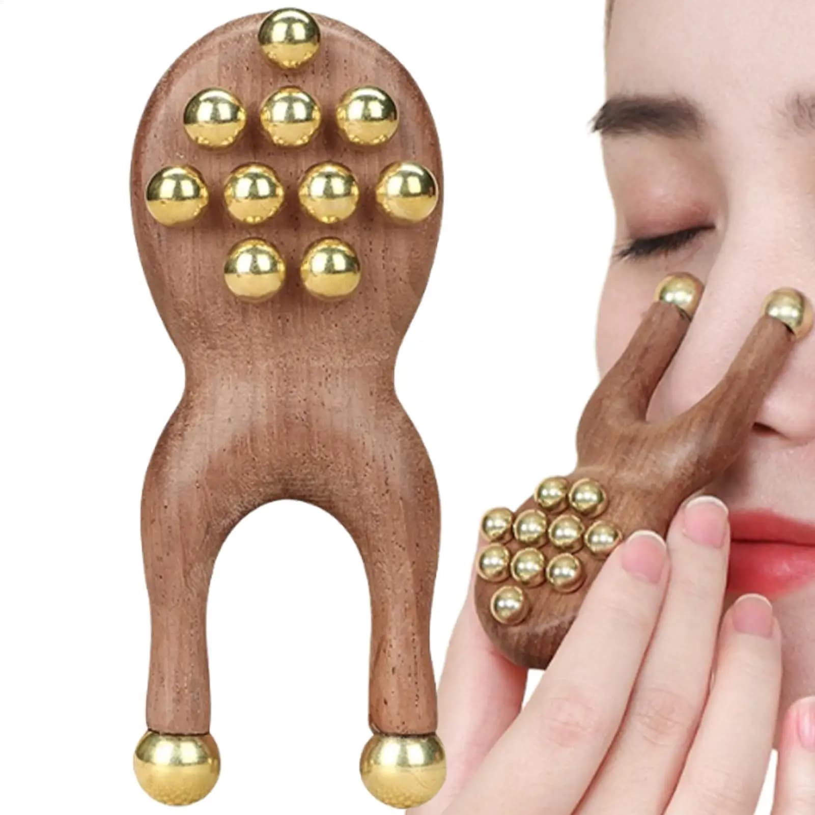 Masseur facial en bois portable pour le corps, outil de massage manuel pour hommes et femmes, pour b