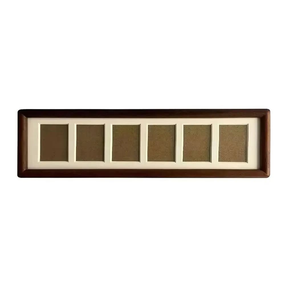 Cadre photo en bois pour 6 photos, collage vertical/horizontal, 6 emplacements pour bandes de films,